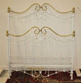 Brass and Iron Bed Full sized brass and iron bed; 61 1/2