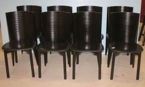 Set of Eight Calligaris Chairs Set of eight retro style calligaris leather side chairs (made in Italy) 17