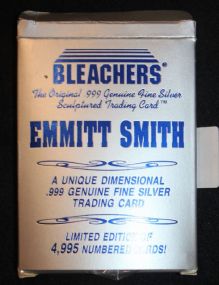 Emmitt Smith .999 fine silver sculptured trading card 1995