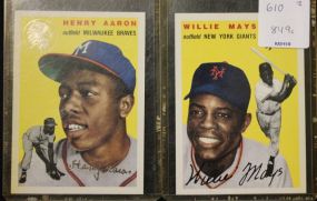Topps 128 Henry Aaron and Topps 90 Willie Mays