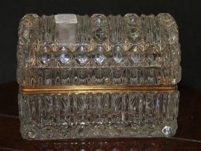 Lead Crystal Covered Box 7 1/2' w., 5 1/2
