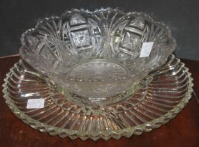 Pressed Bowl and Divided Tray Bowl 9 1/2