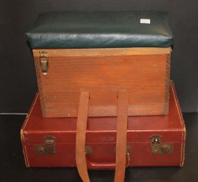 Leather Suitcase Shoe Shine Box 17 1/2
