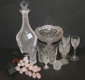 Decanter, Cordials, Cut Glass Compote, Glass Grapes Compote 6