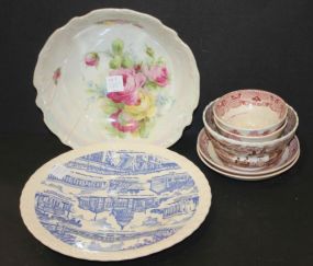 Hand Painted Bowl, Stoneware Small Bowls/Saucers, Souvenir Plate Hand painted bowl has a crack