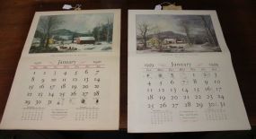 Two Currier and Ives Calendars 1950 and 1959