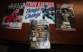 Four Football Books Troy Aikman Things Change, Terry Bradshaw Man of Steel, First Edition Bo Knows Bo, First Edition Barry Switzer Bootlegger's Boy