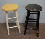 Two Wood Barstools 24