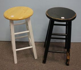 Two Wood Barstools 24