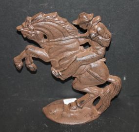 Reproduction Cowboy Cast Iron Doorstop 9