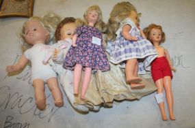 Group of Plastic Dolls Includes bride doll