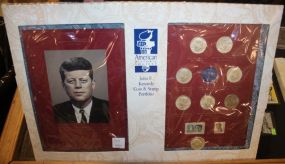 John F. Kennedy Coin and Stamp Portfolio 1964, 1965, 1966, 1967, 1968, 1969, 1976