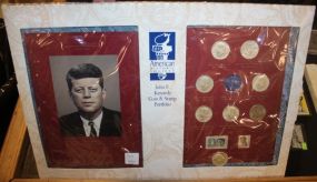 John F. Kennedy Coin and Stamp Portfolio 1964, 1965, 1966, 1967, 1968, 1969, 1976