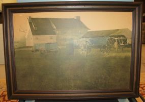 Print of Farm House and Wagons 41