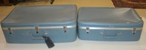 Two Pieces Vintage Blue American Tourist Luggage