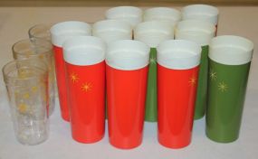 Set of 11 Vintage Plastic Cups 4 other vintage glasses