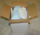 Box Lot of Shower Curtains, Queen Size Dust Ruffle