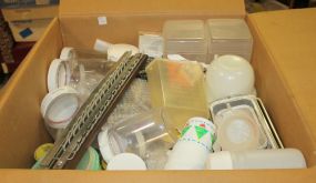 Box Lot of Kitchen Items Containers