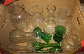 Box Lot of Glass Flower Vases