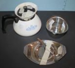 Corning Ware 6 Cup Pot, Pot, and Small Sauce Dish