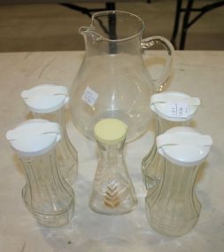 Glass Pitcher and Good Seasons Glass Jars