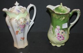 Two Handpainted Antique Tea Pots 9