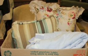 Pillow Stem, Two Pillows, 3 Pair of Draperies, and Double Size Vintage Spread