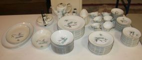 Kutani China Noritake 12 Dinner Plates, 12 Salads, 12 Bread/butter, 12 cups and saucers, 12 berry bowls, 12 cereals, gravy, salt/pepper, sugar, creamer, coffee, vegetable, two platters, covered round vegetable.