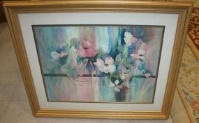 Large Watercolor of Dogwoods signed A. Dennis 40