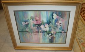 Large Watercolor of Dogwoods signed A. Dennis 40