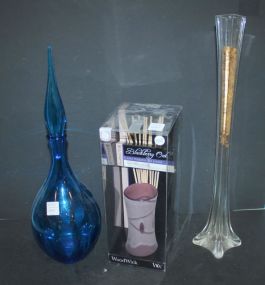 Wood Wick, Vase, and Blue Bottle vase 19