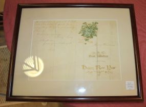 Framed C. 1900 Christmas Card/Letter 16