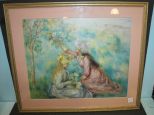 Contemporary Print of Young Girls Picking Flowers by Renoir 25