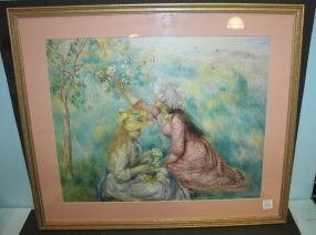 Contemporary Print of Young Girls Picking Flowers by Renoir 25
