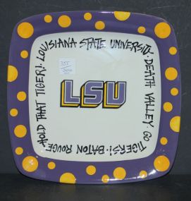 Louisiana State University Plate New square LSU pottery plate, 10