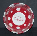 University of Arkansas Bowl New Razorback pottery serving bowl, 9