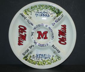 University of Mississippi Veggie Tray New Large Ole Miss Pottery Tray, 14