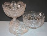 Press Glass Punch Bowl, Bowl, and Footed Dish bowl 8