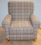 Plaid Fabric Club Chair 34