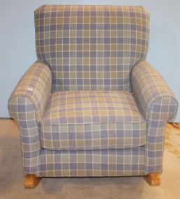 Plaid Fabric Club Chair 34