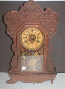 Victorian Oak Carved Kitchen Clock 14
