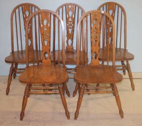 Five Oak Windsor Style Chairs