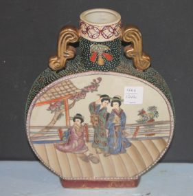 Marked Royal Satsuma, Handpainted Vase of Oriental Ladies 10