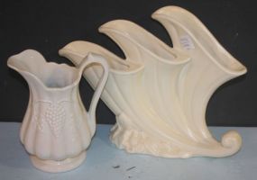 Ceramic Cornucopia Vase and Porcelain Pitcher Vase 13