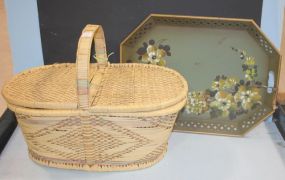 Handpainted Tray and Basket 20