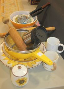 Strainers, Rolling Pins, Bowls, and Mugs