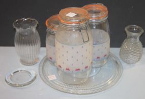 Glass Vases, Jars, and Sandwich Tray