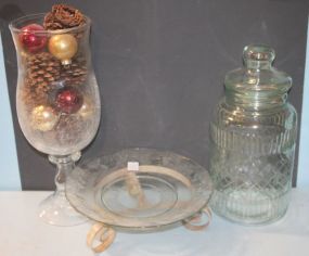 Glass Centerpiece, Large Vase with Balls, and Jar Vase 18