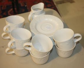 Japanese Stoneware 8 Cups/Saucers and Creamer