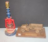 Lantern Lamp and Metal Car Inkstand